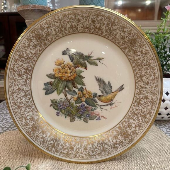 Lenox Limited Edition of Boehm Birds Decorative‎ Plate Art Gold Finch  1971 Vtg - Picture 2 of 6
